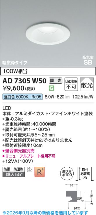 AD7305W50