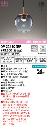 OP252923LR オーデリック LEDペンダントライト 電球色-